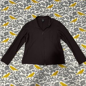 Eileen Fisher Dark Brown Zip Up Jacket EUC Size M